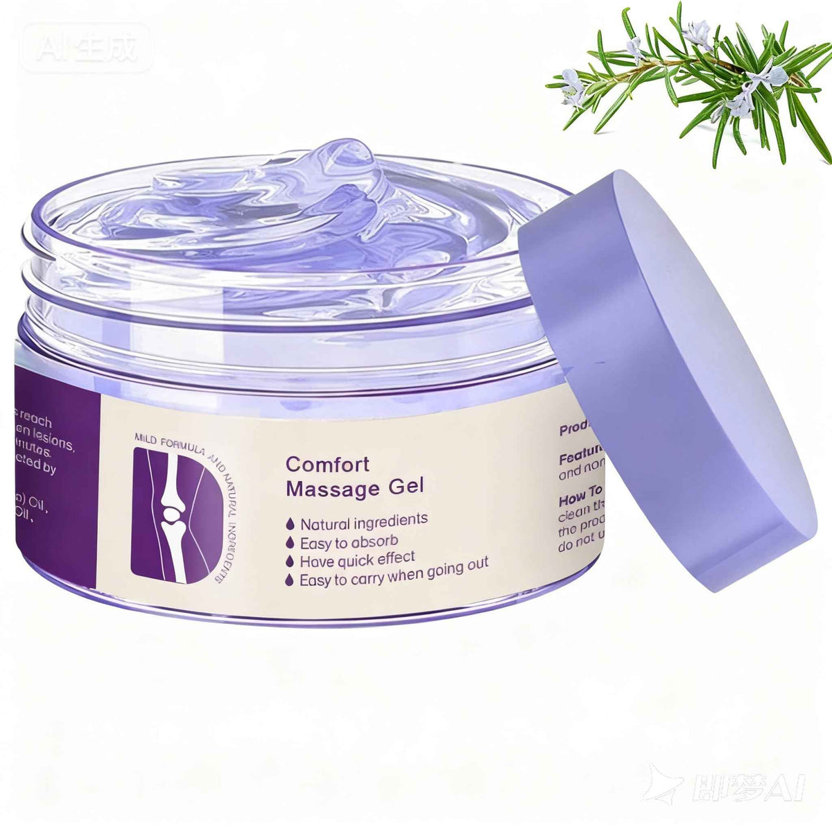 Kresin Joint Comfort Purple Gel, Kresin Joint Comfort Massage Gel, Soothes Discomfort for Neck, Back, Knees, Lumbar, and Feet, Absorb Quickly and Non-Greasy, 1.76 OZ, Violet
