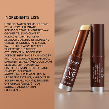 VELAMO Advanced Caffeine Eye Stick – Energizing & Hydrating Under Eye Balm for Dark Circles & Puffiness (2 Pcs)