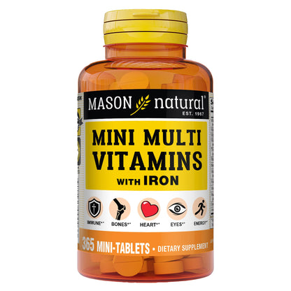 MASON NATURAL Mini Multivitamin with Iron, Gluten Free, 1 Year Supply