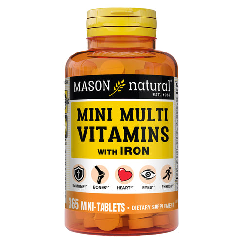MASON NATURAL Mini Multivitamin with Iron, Gluten Free, 1 Year Supply