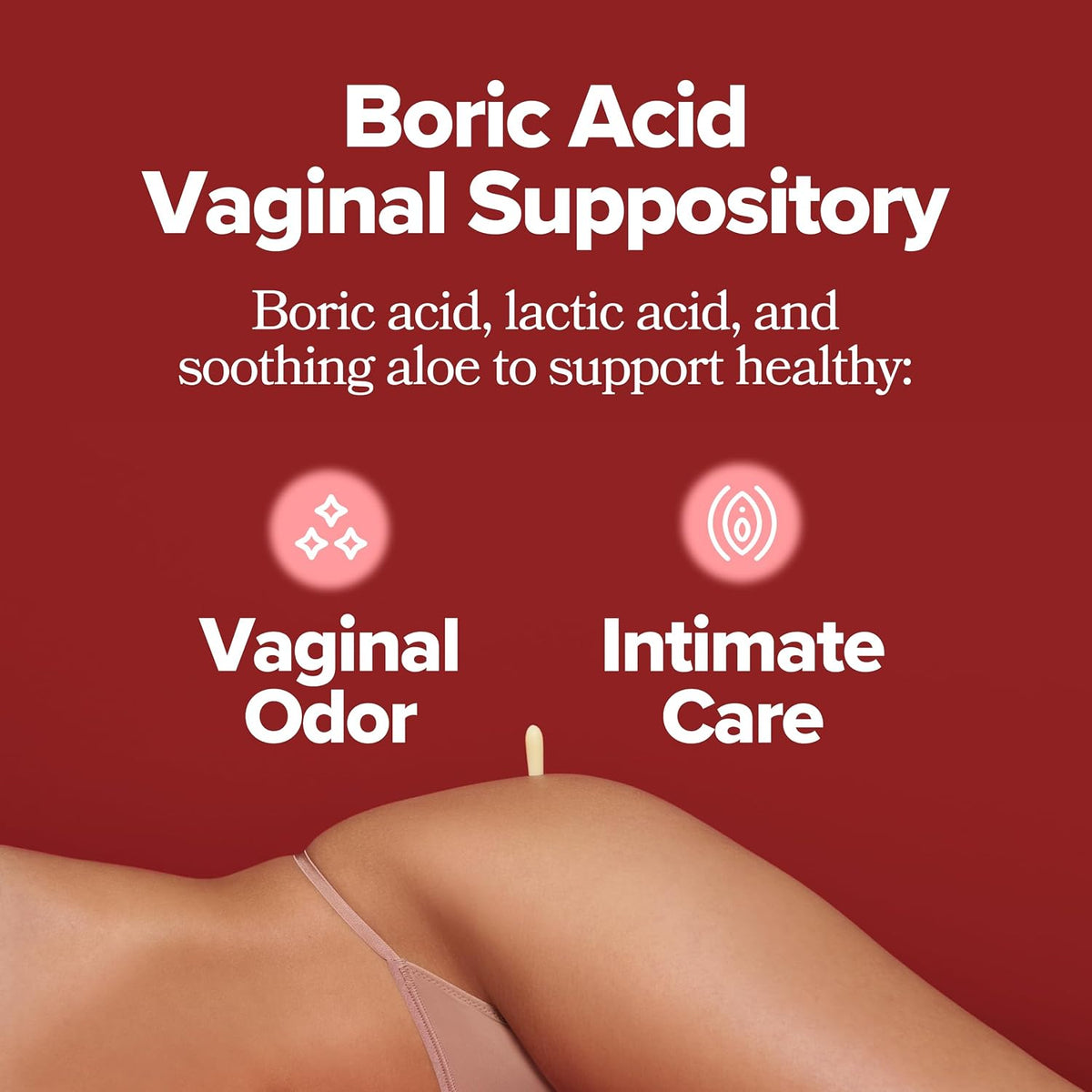 O Positiv URO Boric Acid Vaginal Suppository with Lactic Acid - 12 Ct