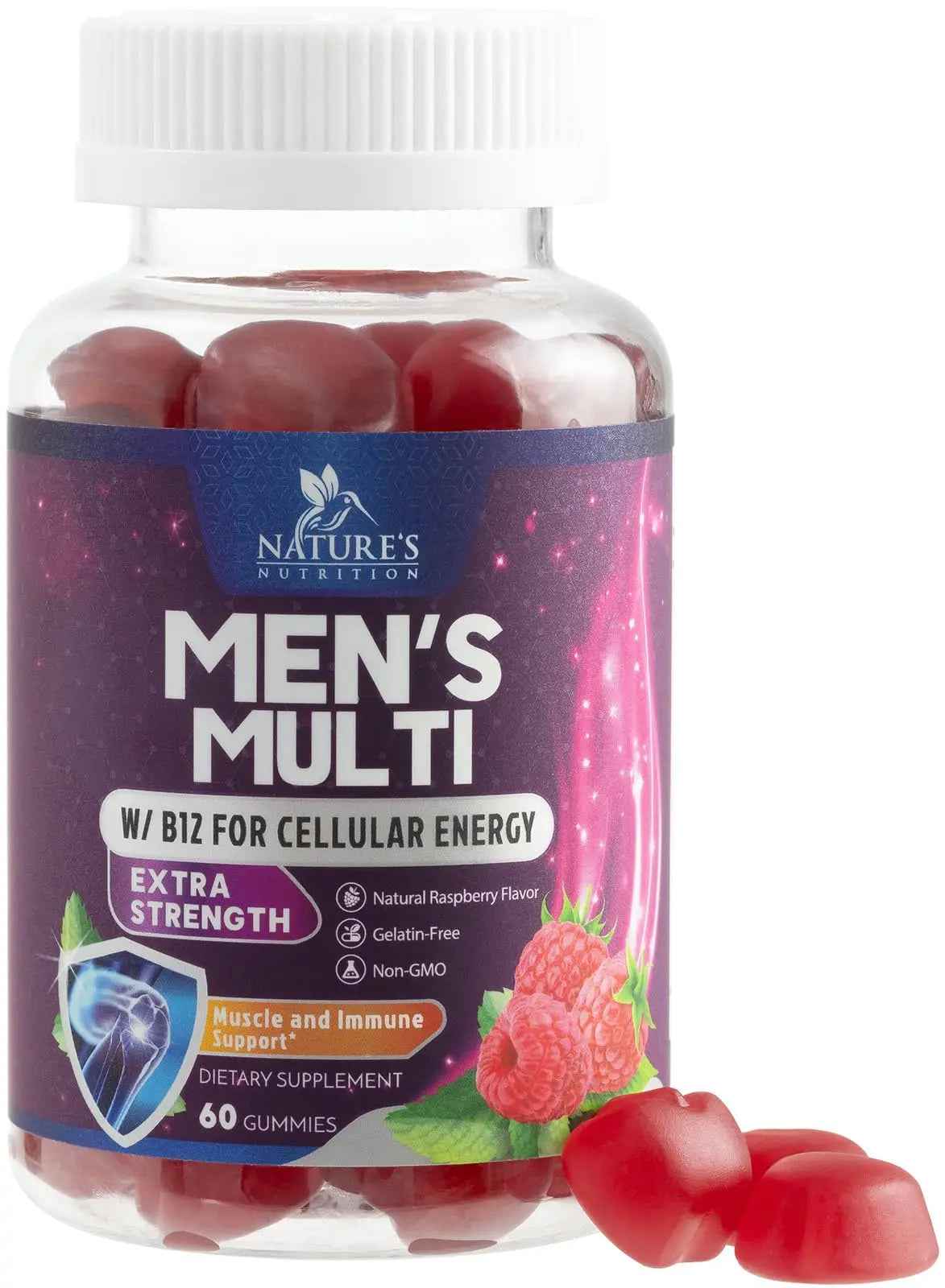 Multivitamin for Men - Complete Daily Mens Multivitamin Gummies with Vitamin D, B Vitamins, Zinc & More - Energy, Memory, Focus & Immune Health Support