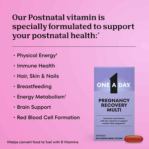 One A Day Postnatal Vitamins for Women, Postnatal Multivitamin with Folic Acid, Omega-3 DHA, B Vitamins, Support Immune Health, Breastfeeding