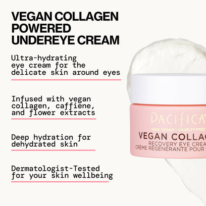 Pacifica Beauty Vegan Collagen Overnight Recovery Eye & Face Cream - Hyaluronic Acid & Vitamin C Hydrating Treatment (0.5 fl. oz / 15ml)