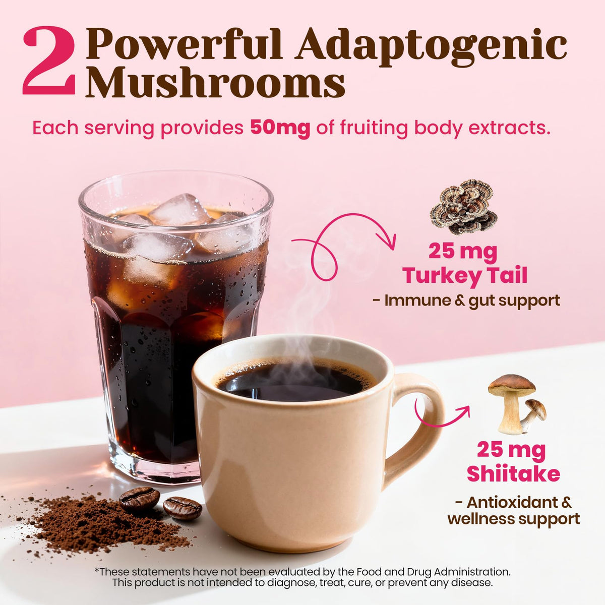 Venture Pal Mushroom Coffee, 12 Mushrooms, Focus & Digestion, 40 Servings - 12 Adaptogenic Mushrooms with Lion's Mane, Cordyceps, Reishi, Turkey Tail, Ashwagandha & Probiotics, Low Caffeine & Calories