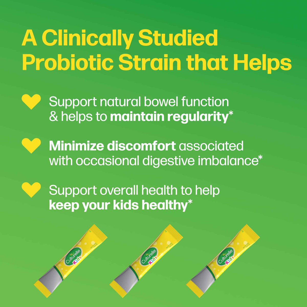 Culturelle Kids Probiotic + Fiber Packets (Ages 3+) - 24 Count - Digestive Health & Immune Support - Helps Restore Regularity (Packaging may vary)