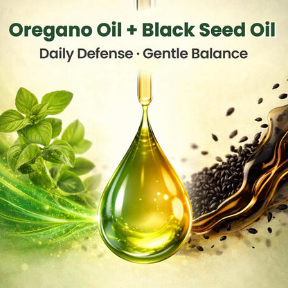 Oil of Oregano Drops with Black Seed Oil, 80% Carvacrol, 8 Month Supply - Immune, Digestive, Detox & Natural Cleanse for Humans*, Undiluted Oregano Oil with Turmeric Oil, Vitamin E & Olive Oil Based