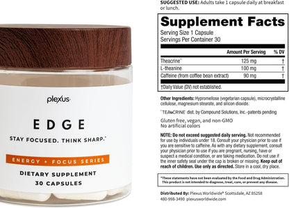 Plexus Edge - Natural caffeine from Coffea arabica - provides a clean, alert feeling without jitters