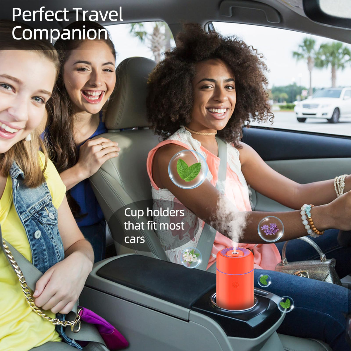 CHOUWEEK Car Essential Oil Diffuser, Mini Portable Air Diffuser for Aromatherapy, Small USB
