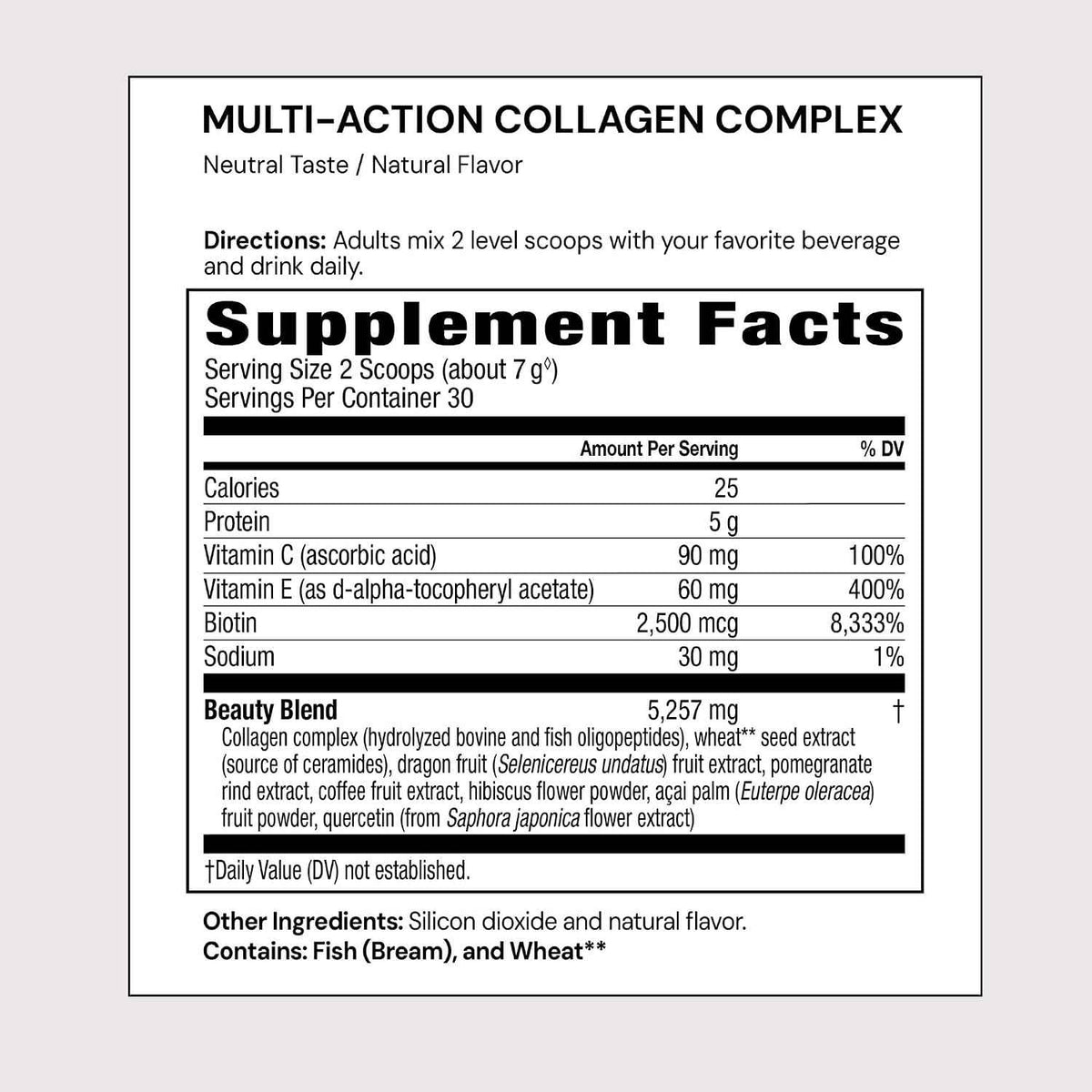 Plexus Multi-Action Collagen Complex - 30 Servings - Types I & III - Hydrolyzed collagen with Biotin, Ceramides, Vitamin C & E - supports skin, hair & nails, elasticity & hydration