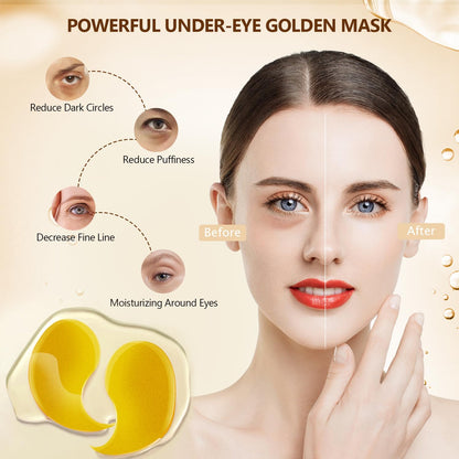 24K Gold Collagen Under Eye Patches - Luxury Rejuvenation (60 Pcs)