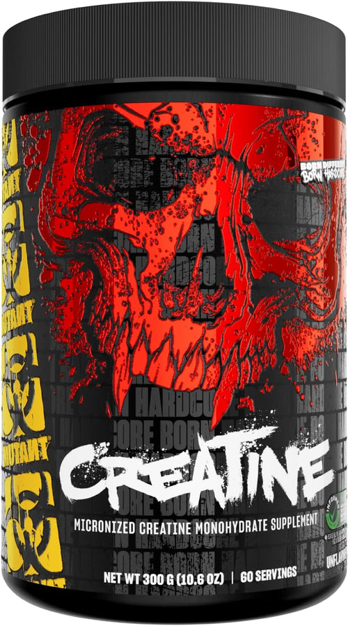 Mutant Creatine - Creatine Monohydrate Micronized Powder - Creatine Powder Supplement for Enhanced high-Intensity Performance - 60 Servings- 300 g - Unflavored
