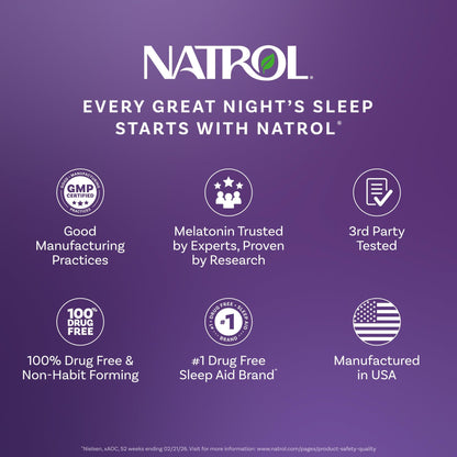 Natrol MelatoninMax 10 mg, Sleep Gummies for Adults, Blueberry, 50 Count