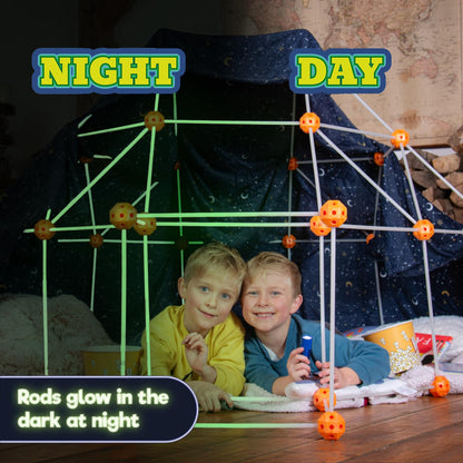 KiddyPlay Mega Forts - 130 Piece Fort Building Kit for Kids