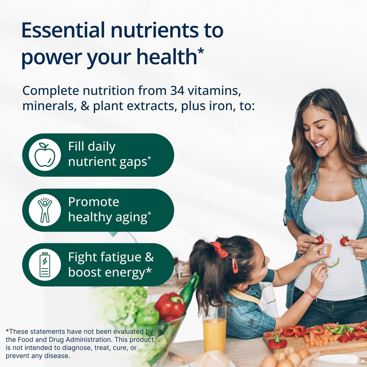 Metagenics PhytoMulti with Iron - Daily Multivitamin for Men & Women with Phytonutrients* - Methylfolate, Vitamins A‑K, Zinc & B6 - Iron Bisglycinate 18 mg - Non‑GMO, Gluten‑Free - 60 Tablets