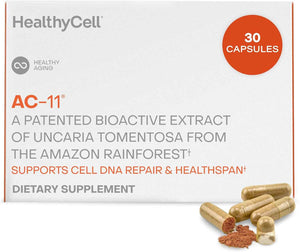 Healthycell AC-11 - Anti-Aging Supplement for DNA Repair & Stem Cell Health - Bioactive Extract of Uncaria Tomentosa (Cat’s Claw) Supports a Healthy Immune System - Vegan, Soy-Free & Gluten-Free