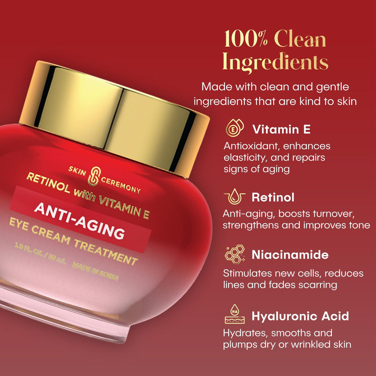 Skin Ceremony Retinol & Vitamin E Eye Cream - Anti-Aging (1 Fl Oz)