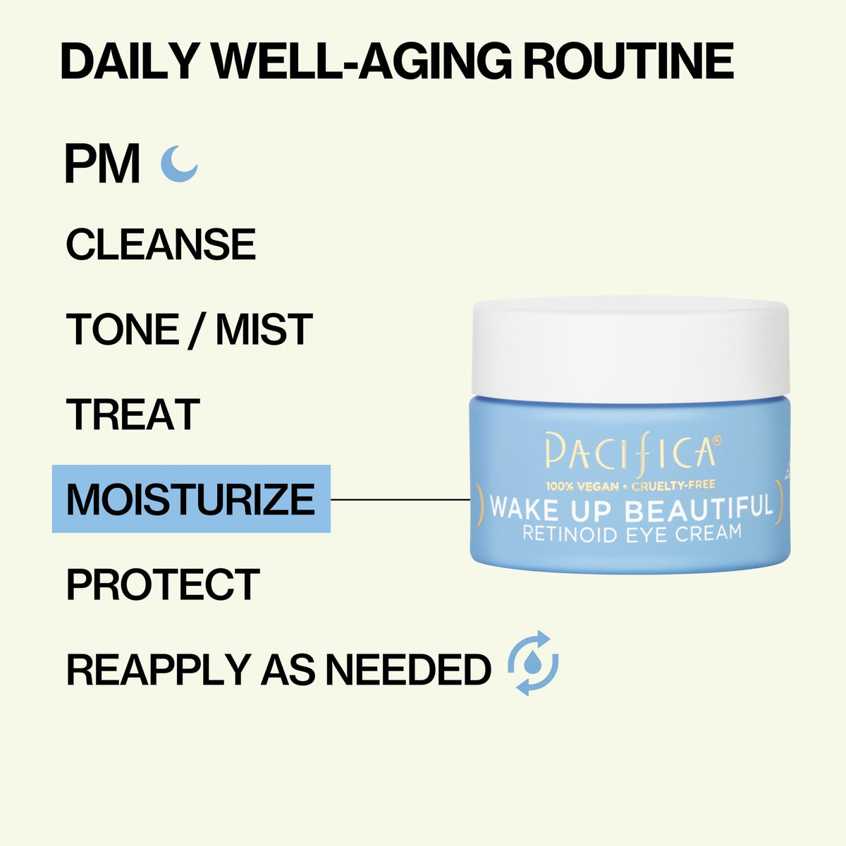 Pacifica Wake Up Beautiful Retinoid Eye Cream - Anti-Aging Night Treatment with Melatonin & Mushrooms for Dark Circles (0.5 fl. oz)