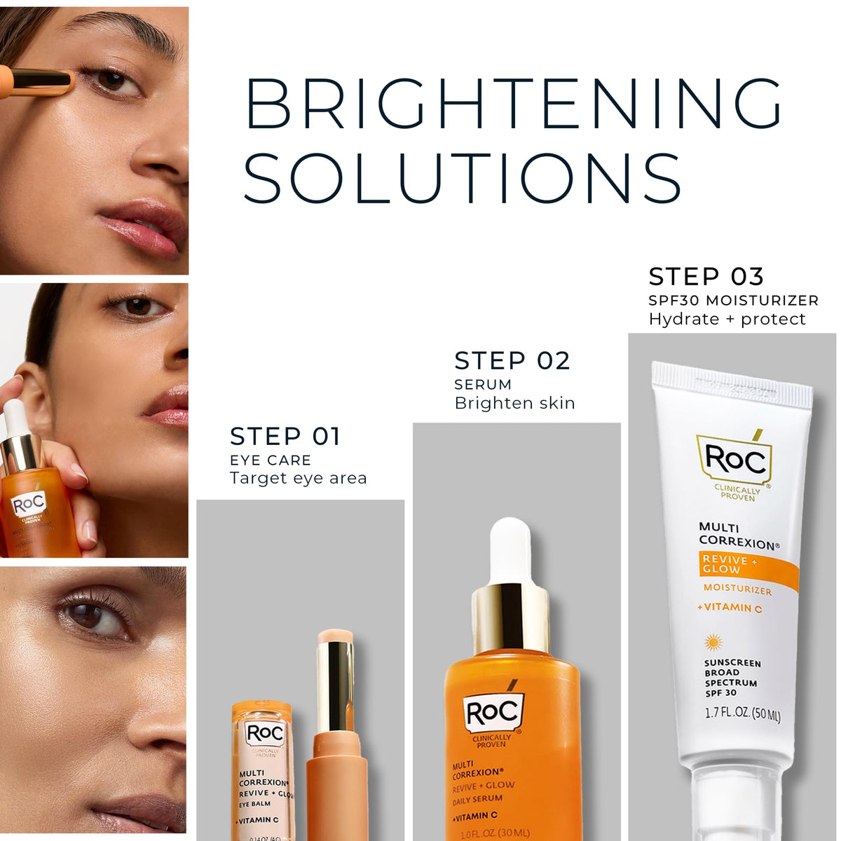 RoC Multi Correxion Revive + Glow Eye Balm (0.14 oz) with Vitamin C | Includes Retinol Eye Cream Sample Packette