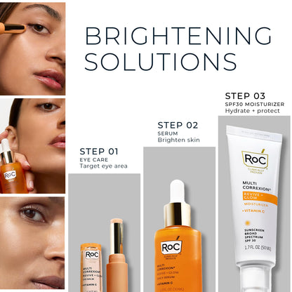 RoC Multi Correxion Revive + Glow Eye Balm (0.14 oz) with Vitamin C | Includes Retinol Eye Cream Sample Packette
