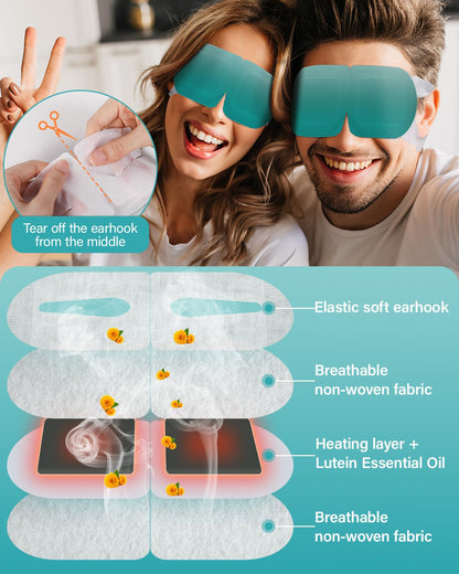 16 Packs Lutein Steam Eye Masks - Self-Heated Warm Compress for Dry Eyes