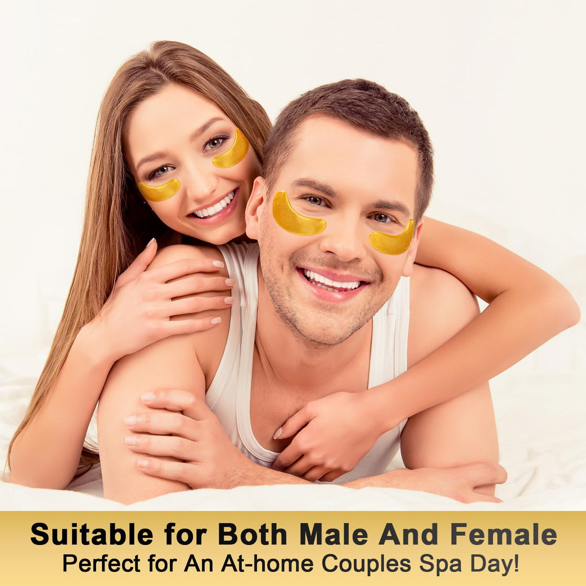 Tibobo 24K Gold Under Eye Patches - Collagen Enriched Eye Mask for Dark Circles & Puffiness - Valentines Day Gift (48 Pairs)