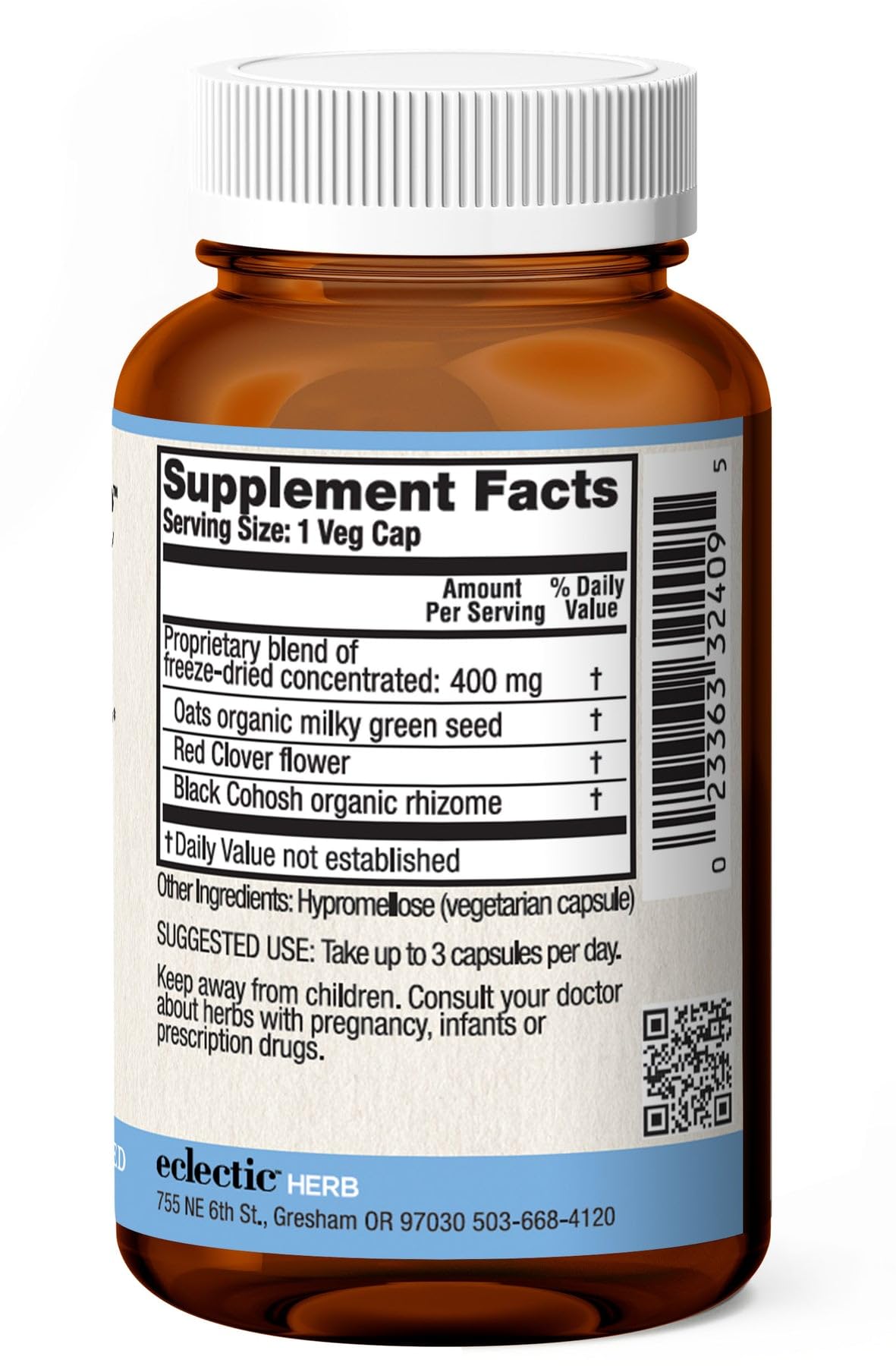 Eclectic Institute Raw Fresh Freeze-Dried Menopause Support | 45 CT (400 mg)