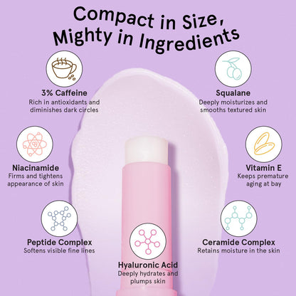 grace & stella Under Eye Brightener Balm Stick (3.5g) - Travel-Size Caffeine Eye Cream for Dark Circles, Puffiness & Wrinkles | Vegan Brightening Stick with Niacinamide