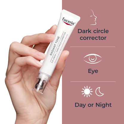 Eucerin Radiant Tone Dark Circle Corrector Eye Cream - 15ml - Brightening Formula with Thiamidol & Hyaluronic Acid