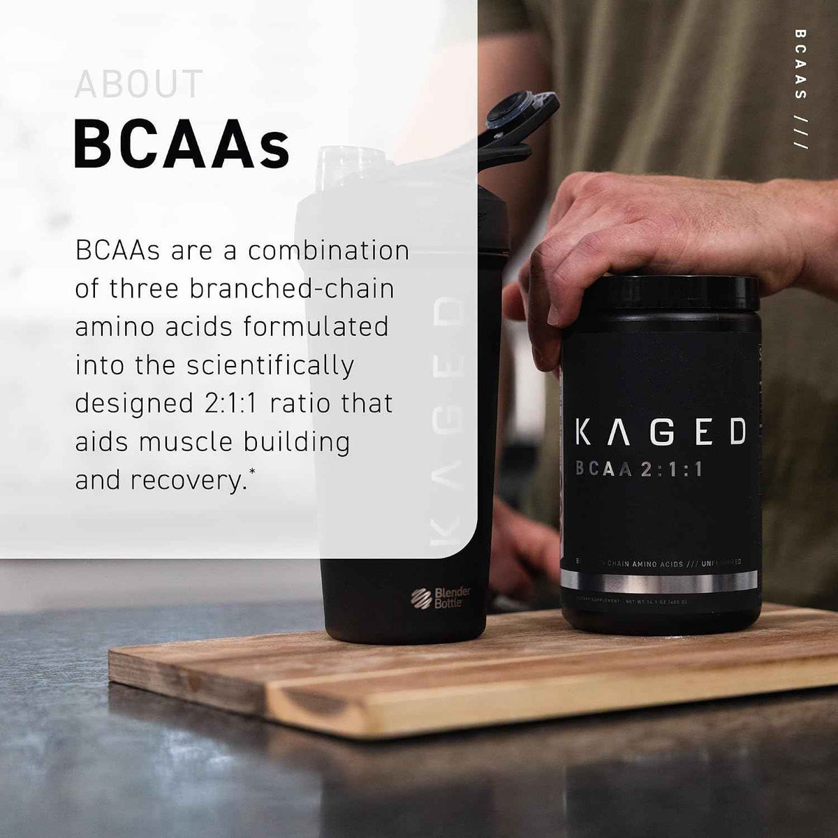Kaged BCAA and L-Glutamine Powder Bundle - Vegan, Unflavored, Muscle Recovery Support