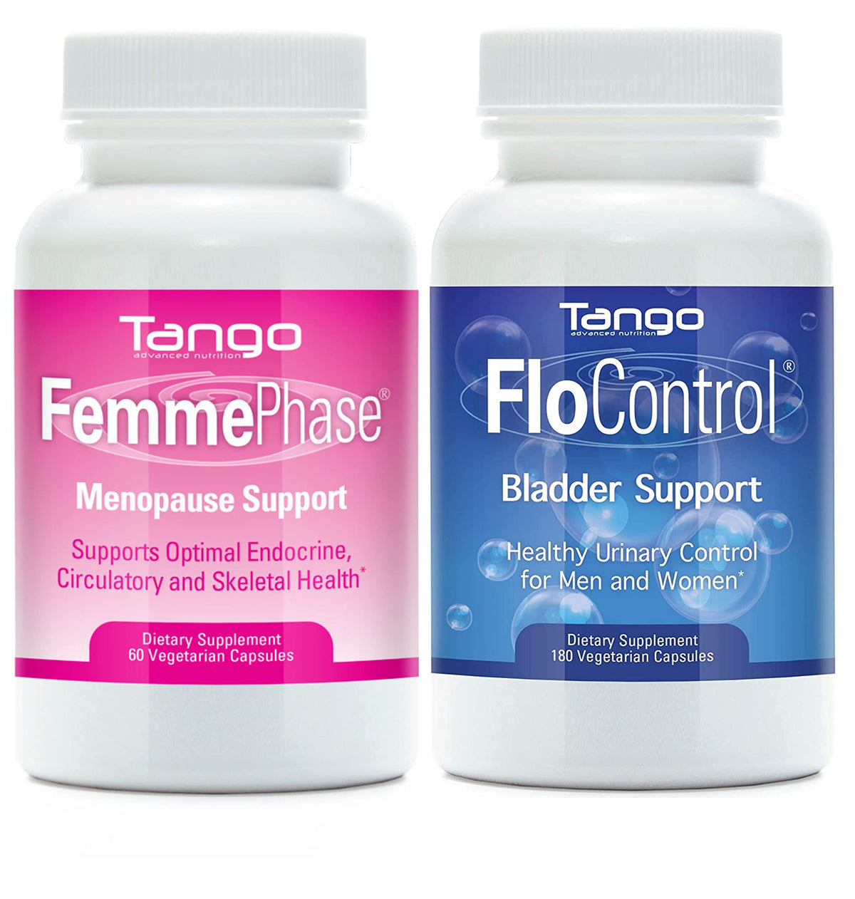 FloControl Natural Herbal Bladder Support Supplement and FemmePhase Advanced Menopause