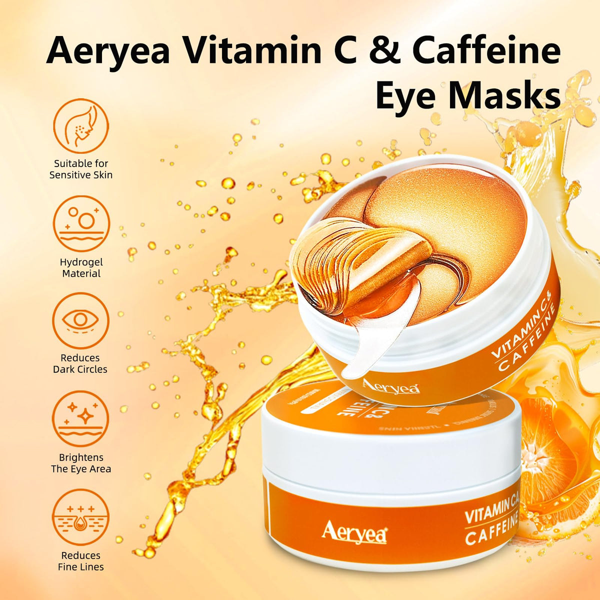 Aeryea Vitamin C & Caffeine Under Eye Patches - Brightening Hydra-Gel