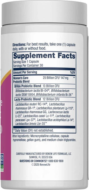 Renew Life Probiotics for Women, 25 Billion CFU Supplement