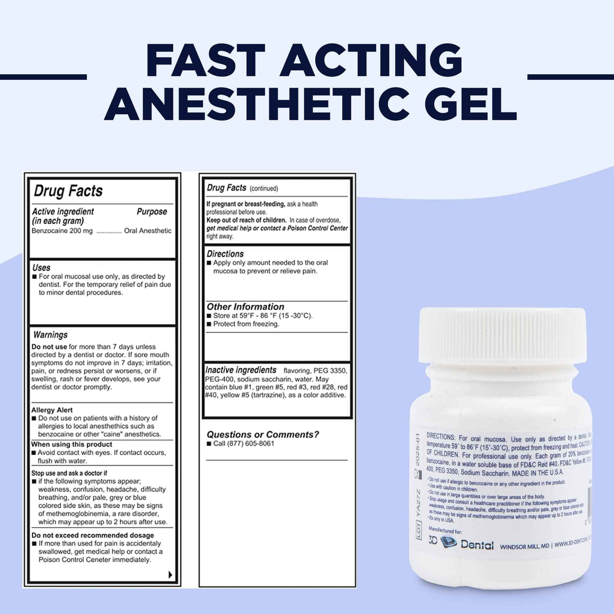 The Essentials Dynamic Dental Candi Caine, Topical Anesthetic Gel, 1 oz, Strawberry Flavor The EssentialsBuy Supplements Australia