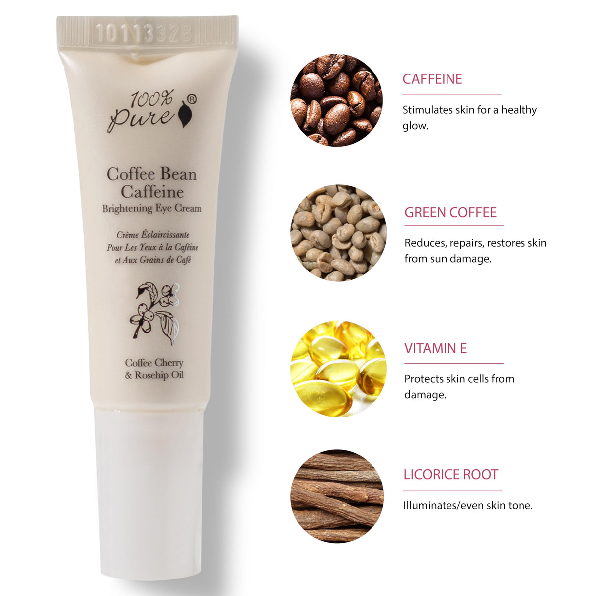 100% PURE Coffee Bean Caffeine Eye Cream – Refresh & Hydrate (10ml)