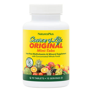 NaturesPlus Source of Life Mini-Tabs No Iron - 90 Vegetarian Mini Tablets - Easy to Swallow Natural Whole Food Multivitamin & Mineral Supplement for Health & Energy - 15 Servings NaturesPlusBuy Supplements Australia
