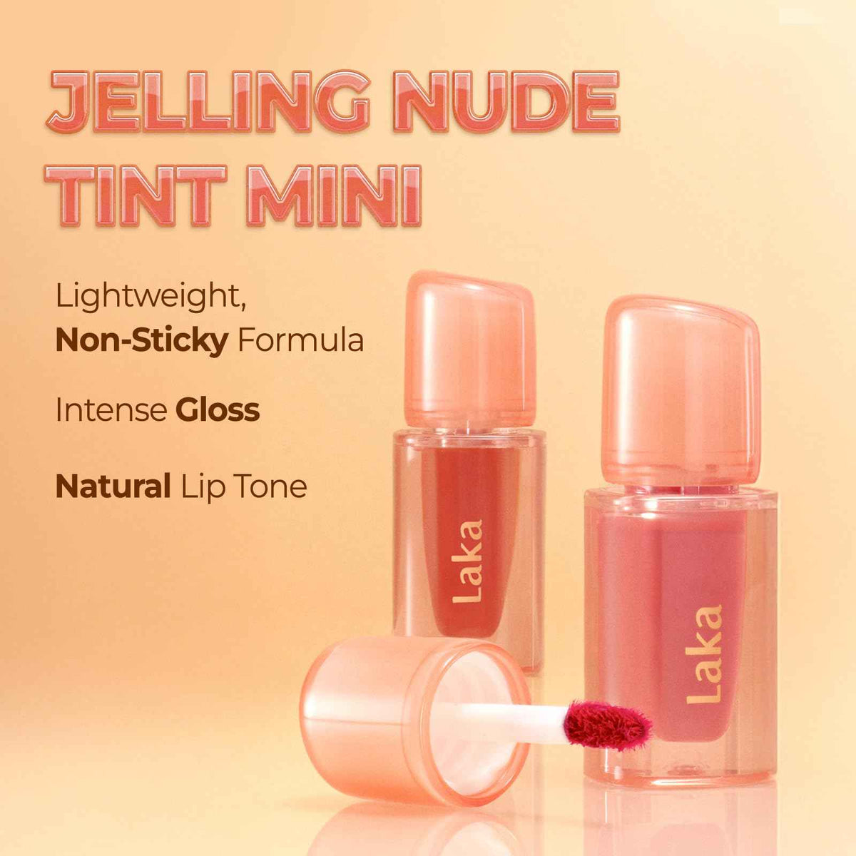 Laka Jelling Nude Gloss, Sheer Hydrating Lip Oil with No Stain, Non-Sticky, Nourishing Gloss for a Glowy Look, K-Beauty (#301 Figring, 1.9g/0.07oz)