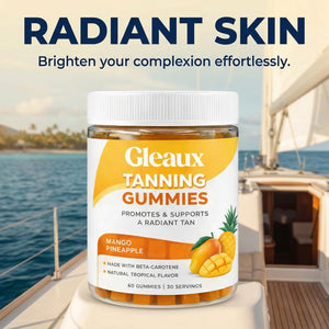 DXWXH Gleaux Tanning Gummies, Tanning Gummies for Women, Sunless Radiance Support with Beta Carotene, Astaxanthin & Lycopene, for Skin Health & Complexion Support, Mango Pineapple Flavor, 60 Gummies DXWXH buy supplements Au