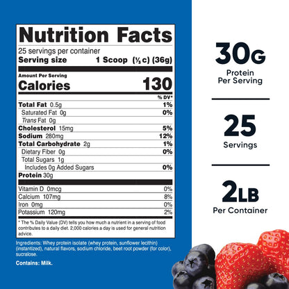 Nutricost Whey Protein Isolate (Strawberry Acai, 2 Pounds)