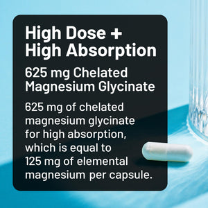 NatureWise Magnesium Glycinate 625 mg - High Absorption Chelated Magnesium Glycinate for Sleep, Relaxation, Muscle & Bones* - Gentle on Stomach, Vegan, Non-GMO - 30 Capsules[30-Day Supply] NatureWiseBuy Supplements Australia