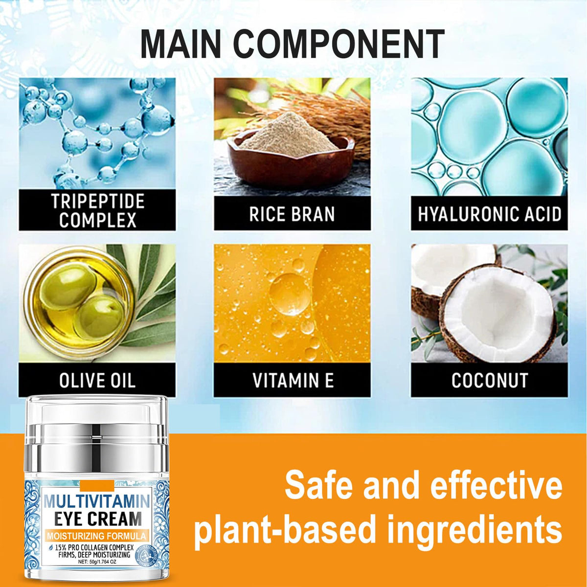 Collagen Complex Eye Cream – Tripeptide & Rice Bran Firming Treatment (50g)