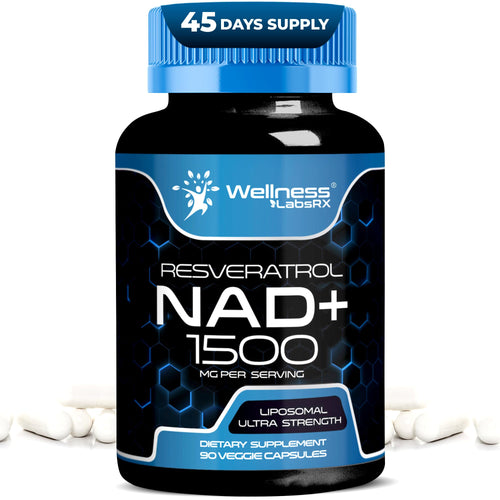 Wellness LABSRX Liposomal NAD Supplement, 1500mg - USA Made, NAD Resveratrol Supplement for Women and Men, NAD+ Support Cellular Health