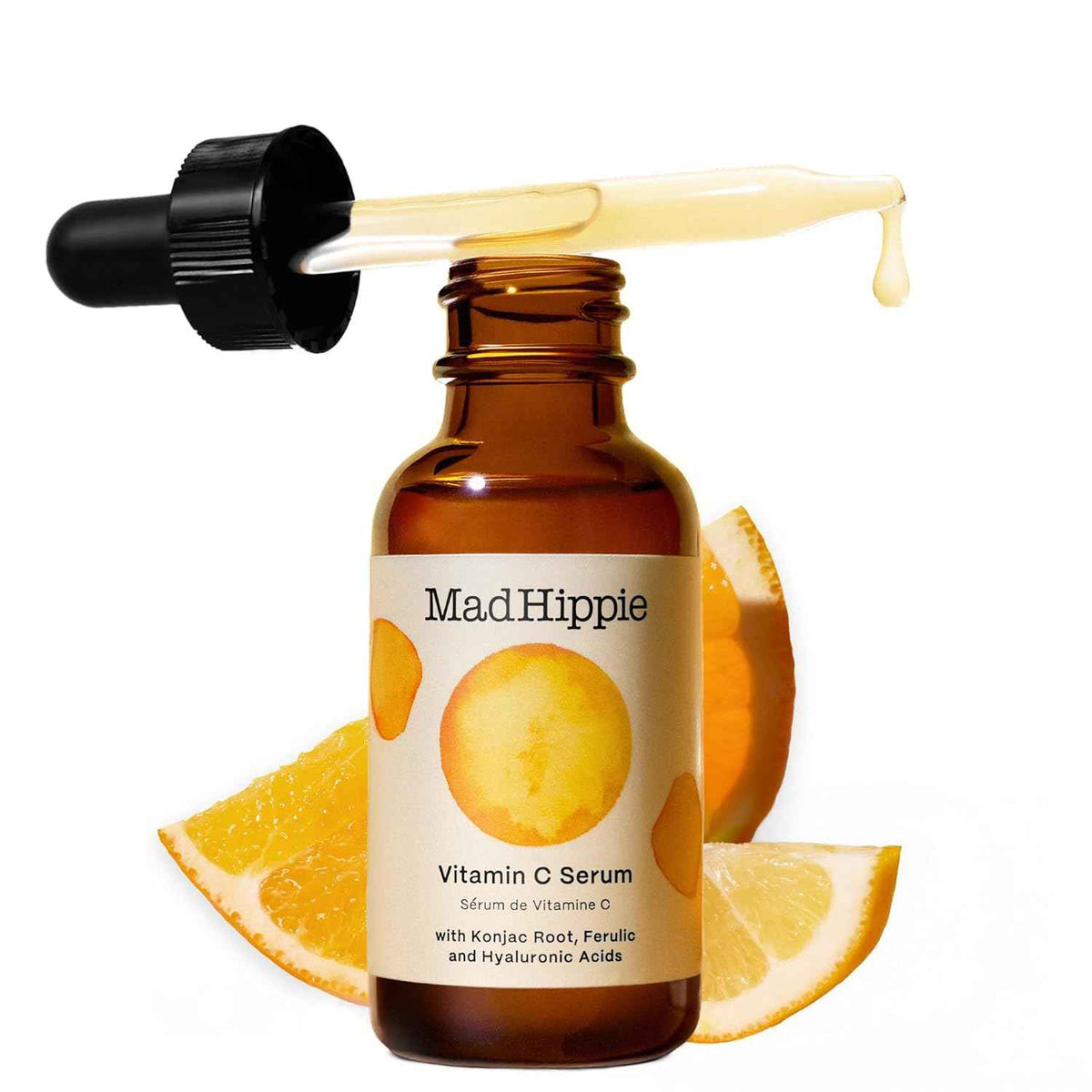 Mad Hippie Vitamin C Serum for Face - C + E + Ferulic Acid, Hyaluronic Acid, Stable Low-Irritation Formula, Brightening, 1.02 Fl Oz