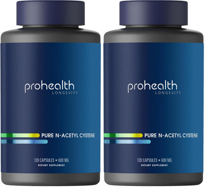 ProHealth Pure NAC - N-Acetyl Cysteine - Liver and Immune Support, Antioxidant and Glutathione Boost, Cellular Health - 600 mg per Capsule - 120 Servings - Third-Party Tested