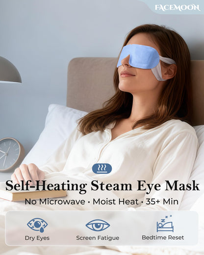 Steam Eye Mask for Dry Eyes (16 Packs) - Unscented Self-Heating Warm Compress for Stye, Digital Strain & Deep Sleep