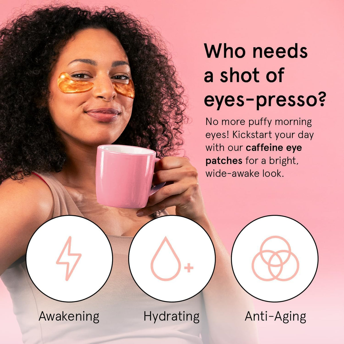 grace & stella Caffeine & Bronze Under Eye Patches - 24 Pairs - Niacinamide & Hyaluronic Acid Vegan Gel Masks for Puffy Eyes