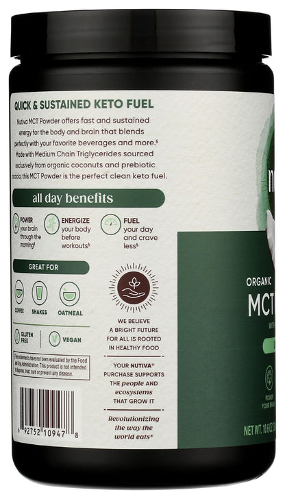 Nutiva, Organic MCT Powder, 10.6 Ounce