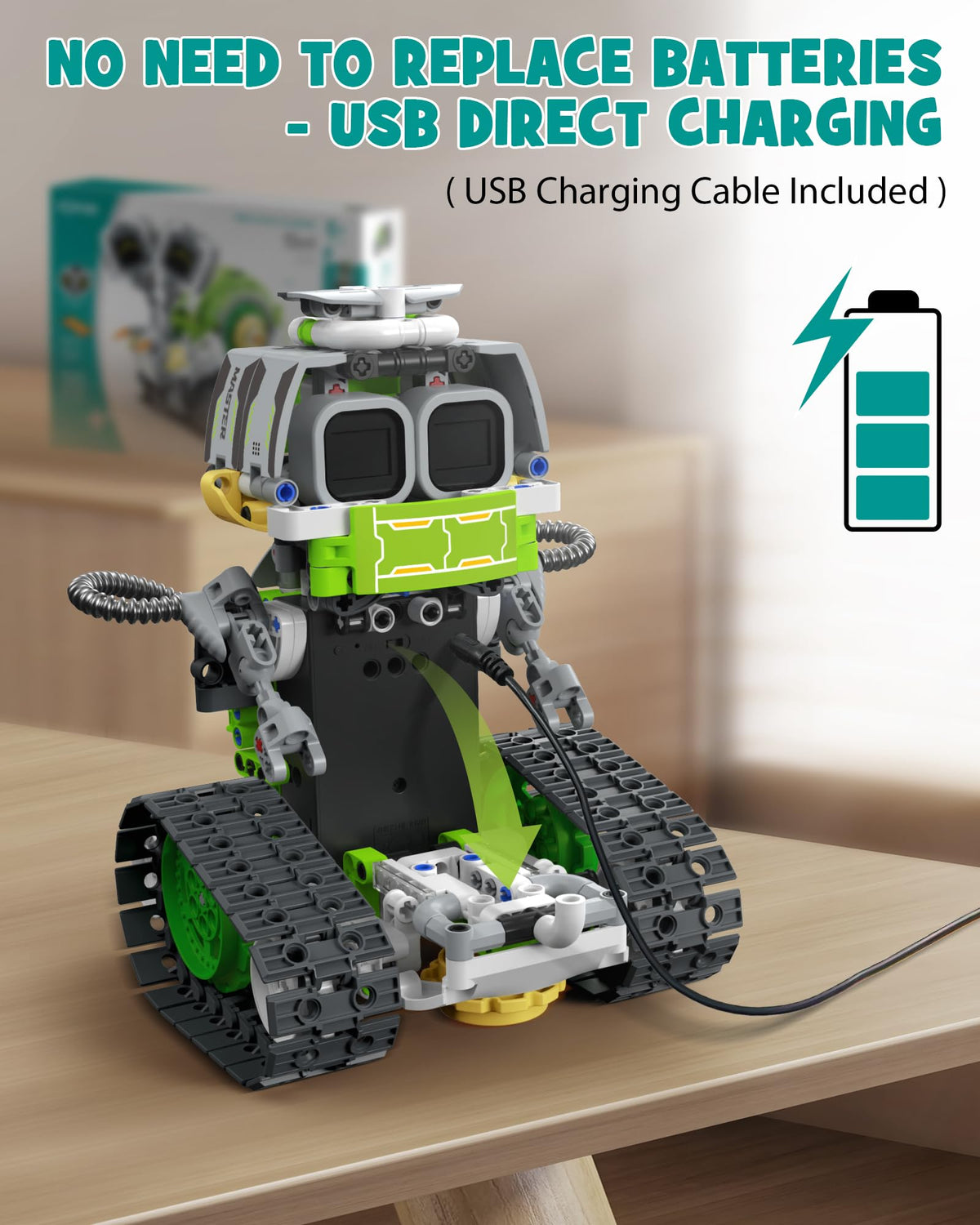 Opmind 5-in-1 STEM RC Robot Building kit, 478Pcs App Coding, Boys Age 6-12
