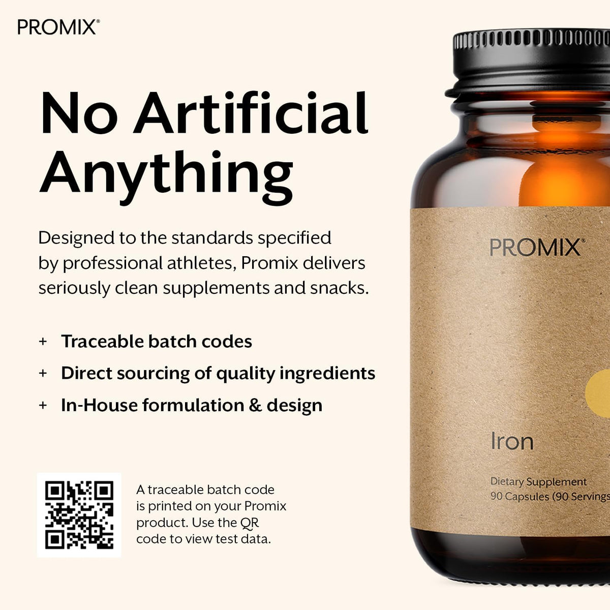 Promix Nutrition Heme Iron Supplement - Gut Friendly - 11mg polypeptide Formula - 90 Count
