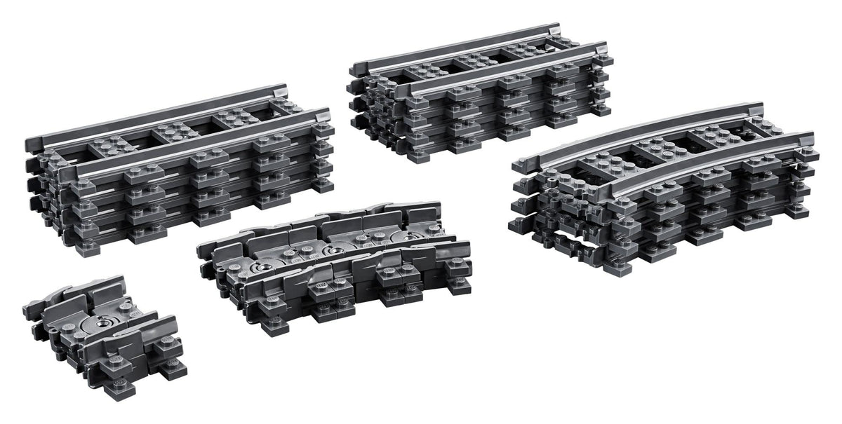 LEGO City Tracks - Train Track Expansion Set - Additional 20 Pieces Compatible with Our Sets - 8 Straight, 4 Curved, & 8 Flexible Tracks - 60205